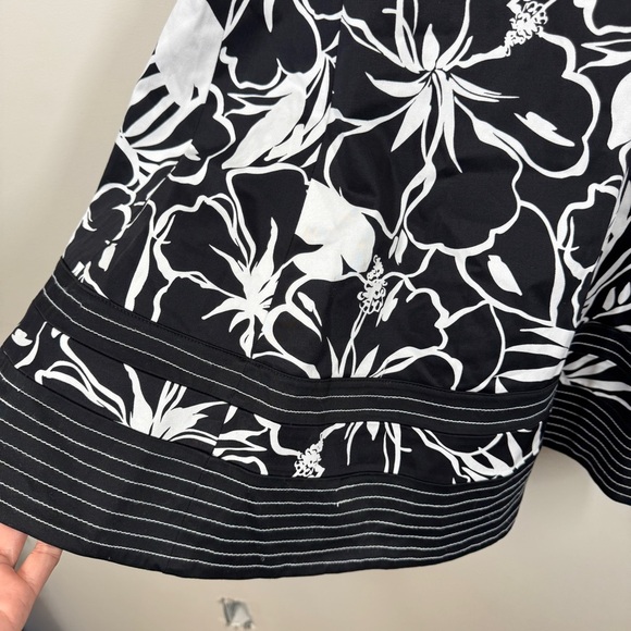 Vintage Nine West Y2K Floral Black White Floral Print Mini Dress Size 6 - Picture 11 of 14